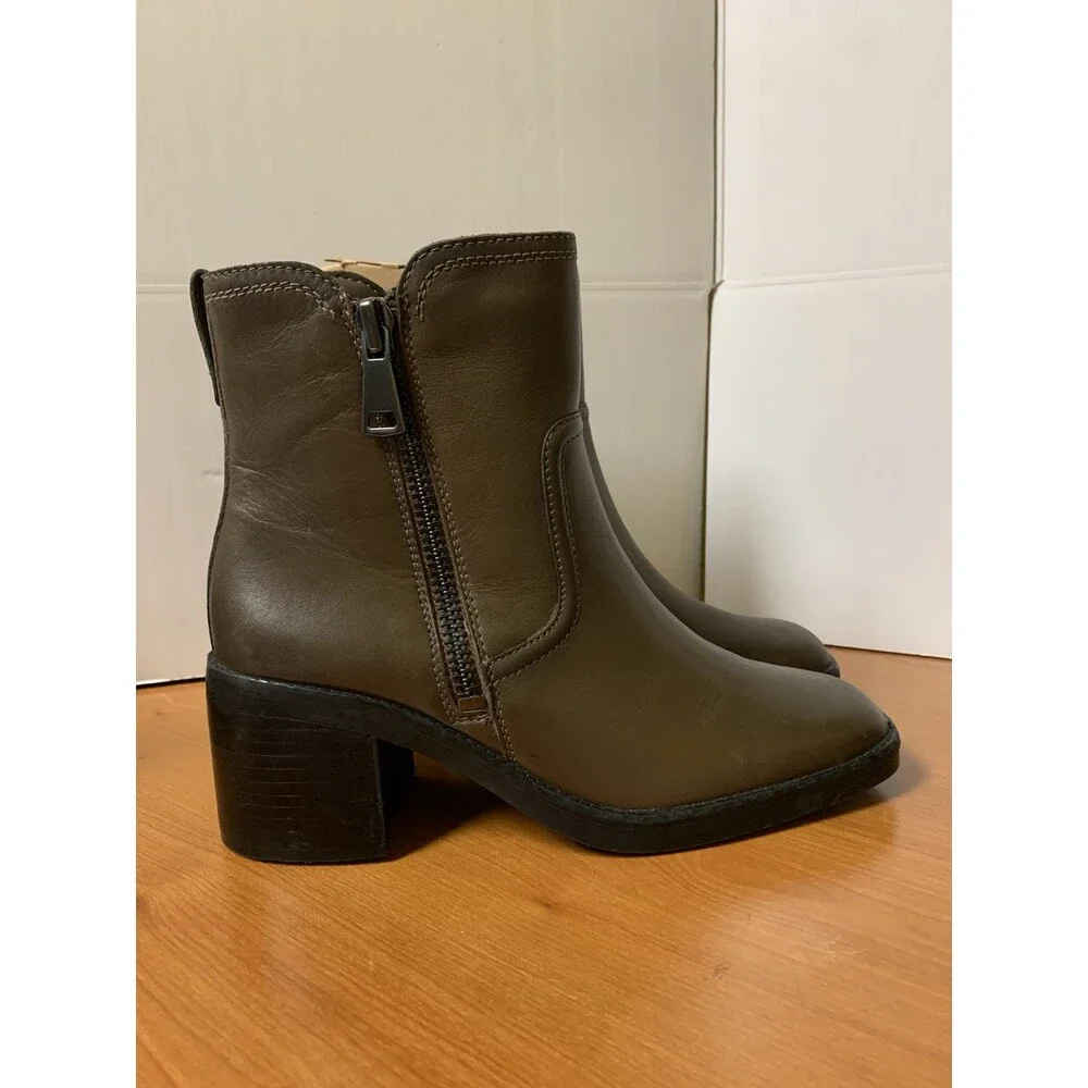 Naturalizer Emmy Brown Leather Booties‎ Size 8.5M Side Zip